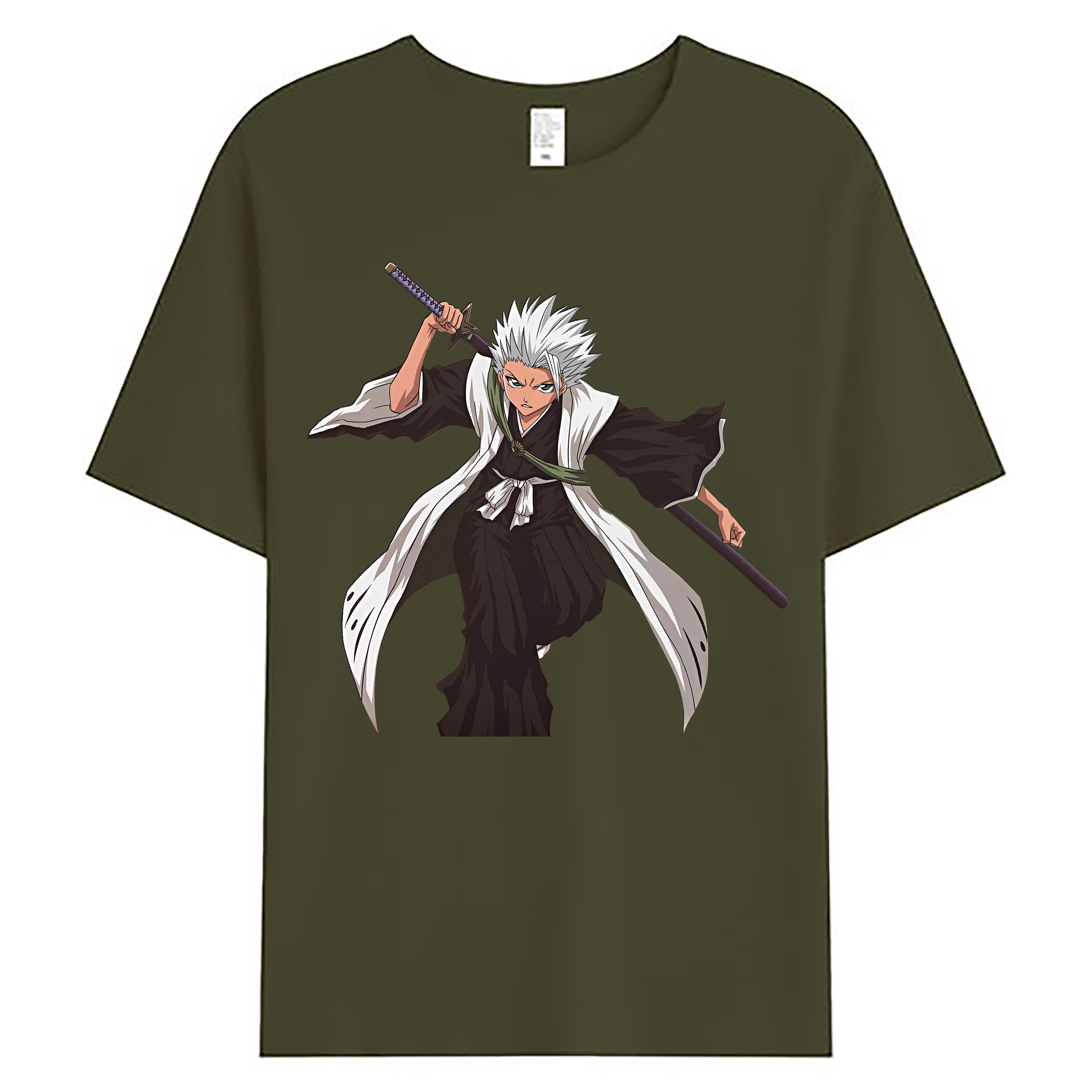 （画像用） ブリーチ 日番谷冬獅郎（ひつがや とうしろう） BLEACH Hitsugaya Toushirou 綿100％ メンズ半袖Tシャツ｜肌触りやわらか＆通気性